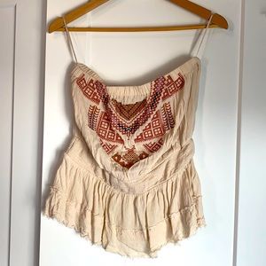 Strapless Boho Flowy Tube Top
